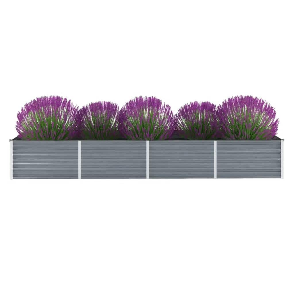 Garten-hochbeet Verzinkter Stahl 320x80x45 Cm Grau Vidaxl