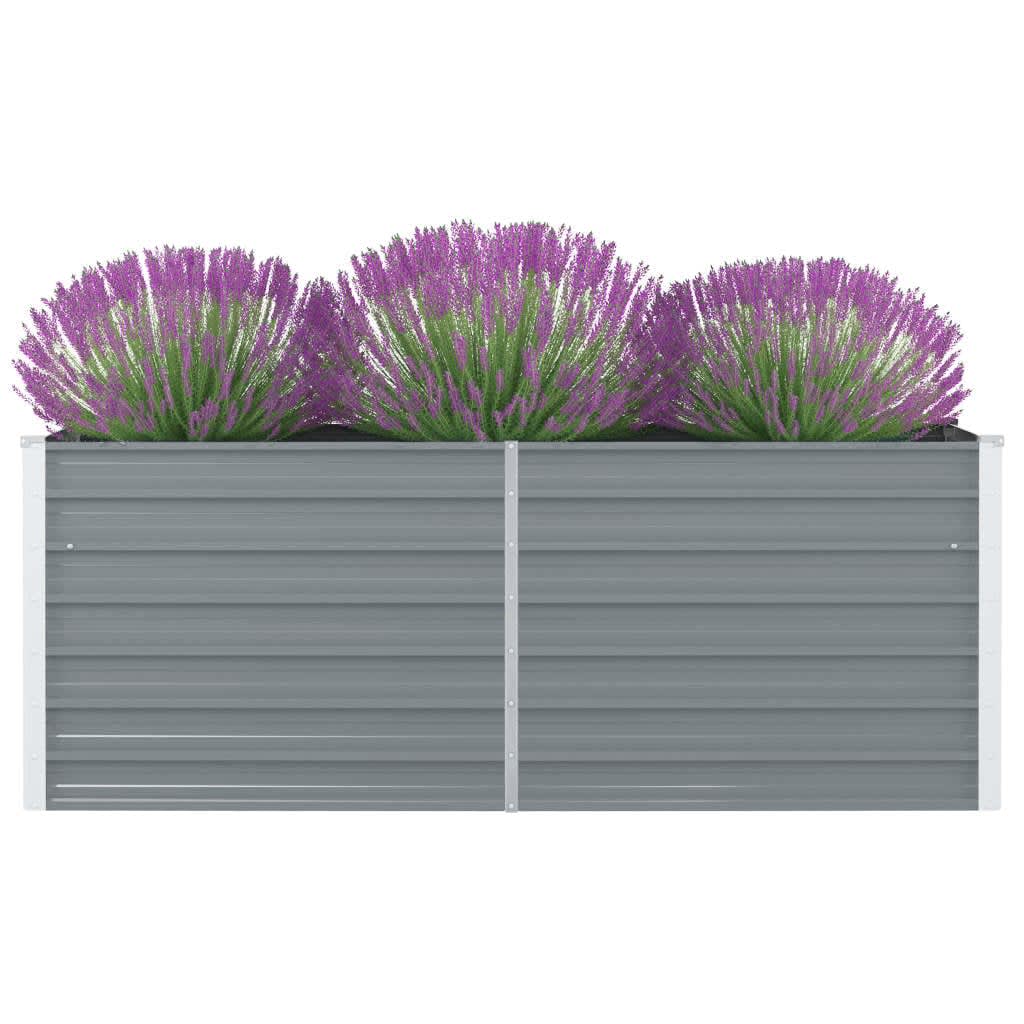 Hochbeet 160 X 80 X 45 Cm Verzinkter Stahl Grau Vidaxl