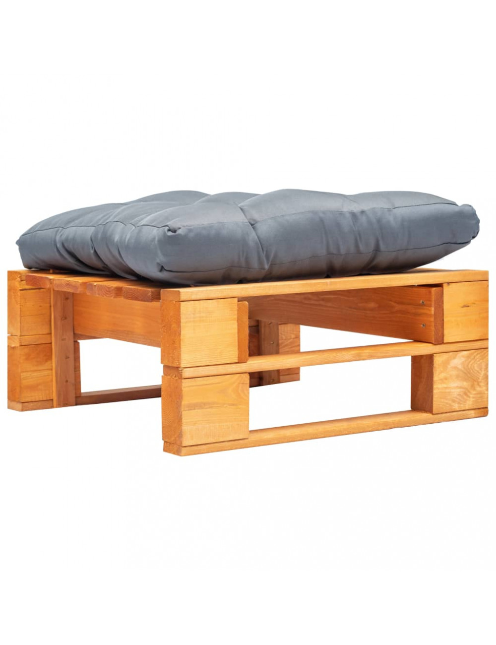 Paletten-ottomane Mit Kissen In Grau Holz Honigbraun Vidaxl