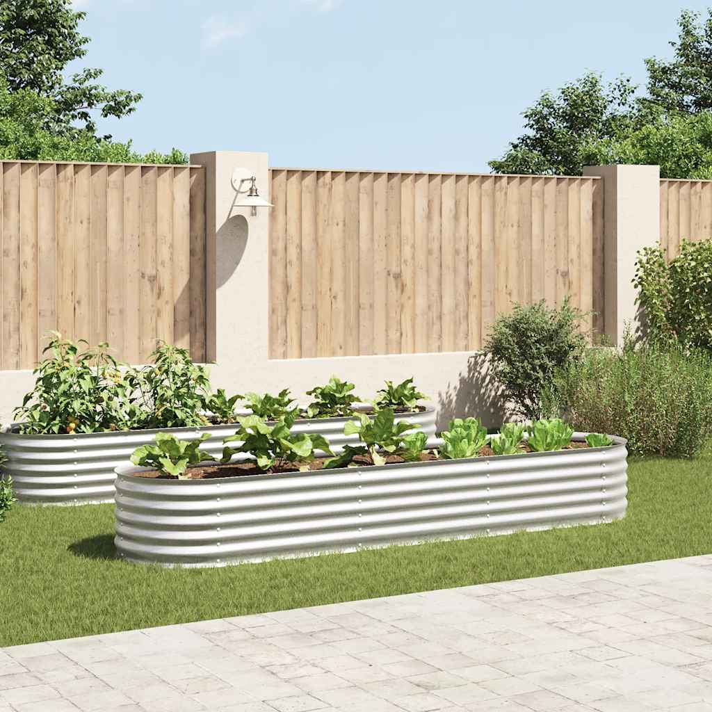 Garten-hochbeet 320x80x44 Cm Verzinkter Stahl Silbern - Vidaxl