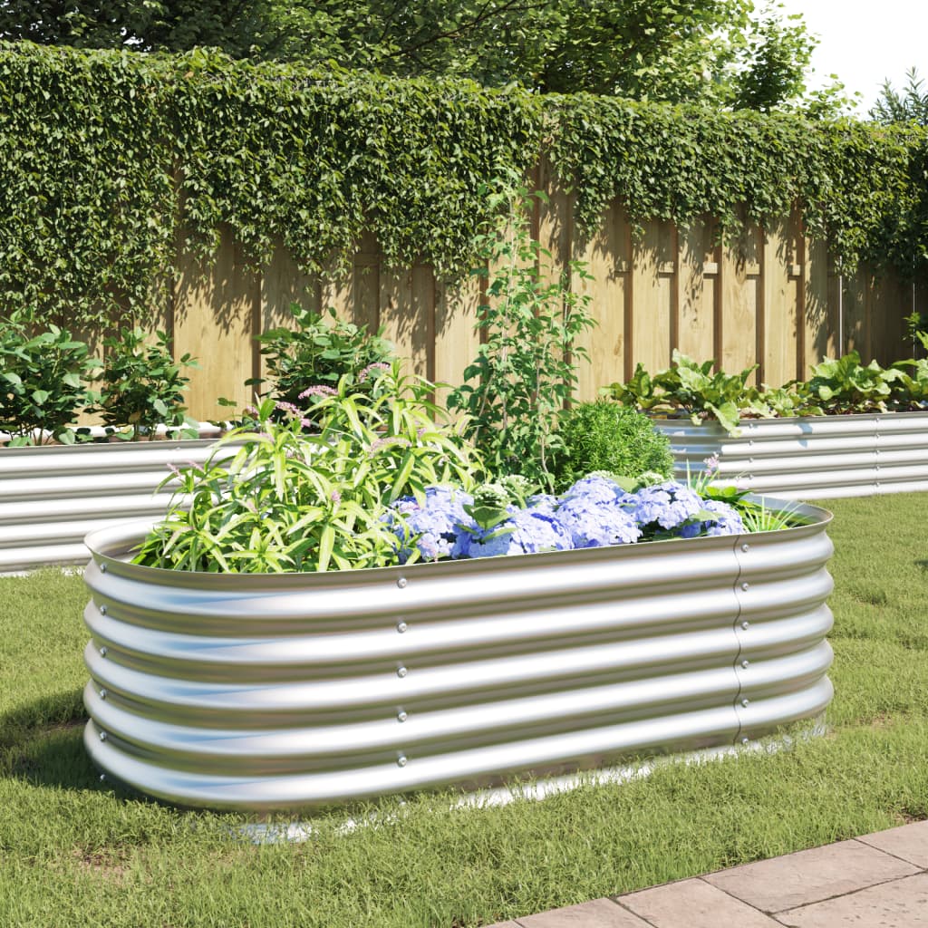 Garten-hochbeet 160x80x44 Cm Verzinkter Stahl Silbern Vidaxl
