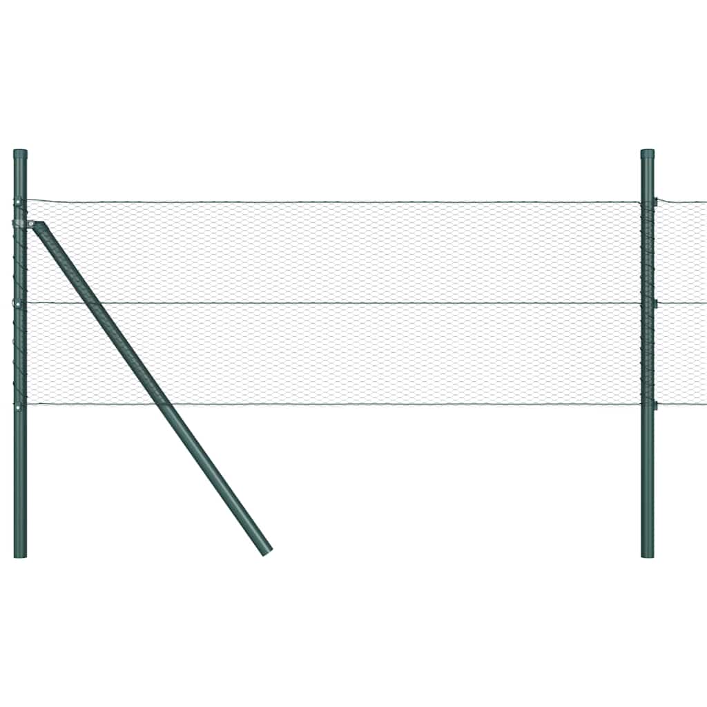 Vidaxl Hexagonal Fence Ground Fix 100 X 0.5 M Pvc-coated Steel Grey