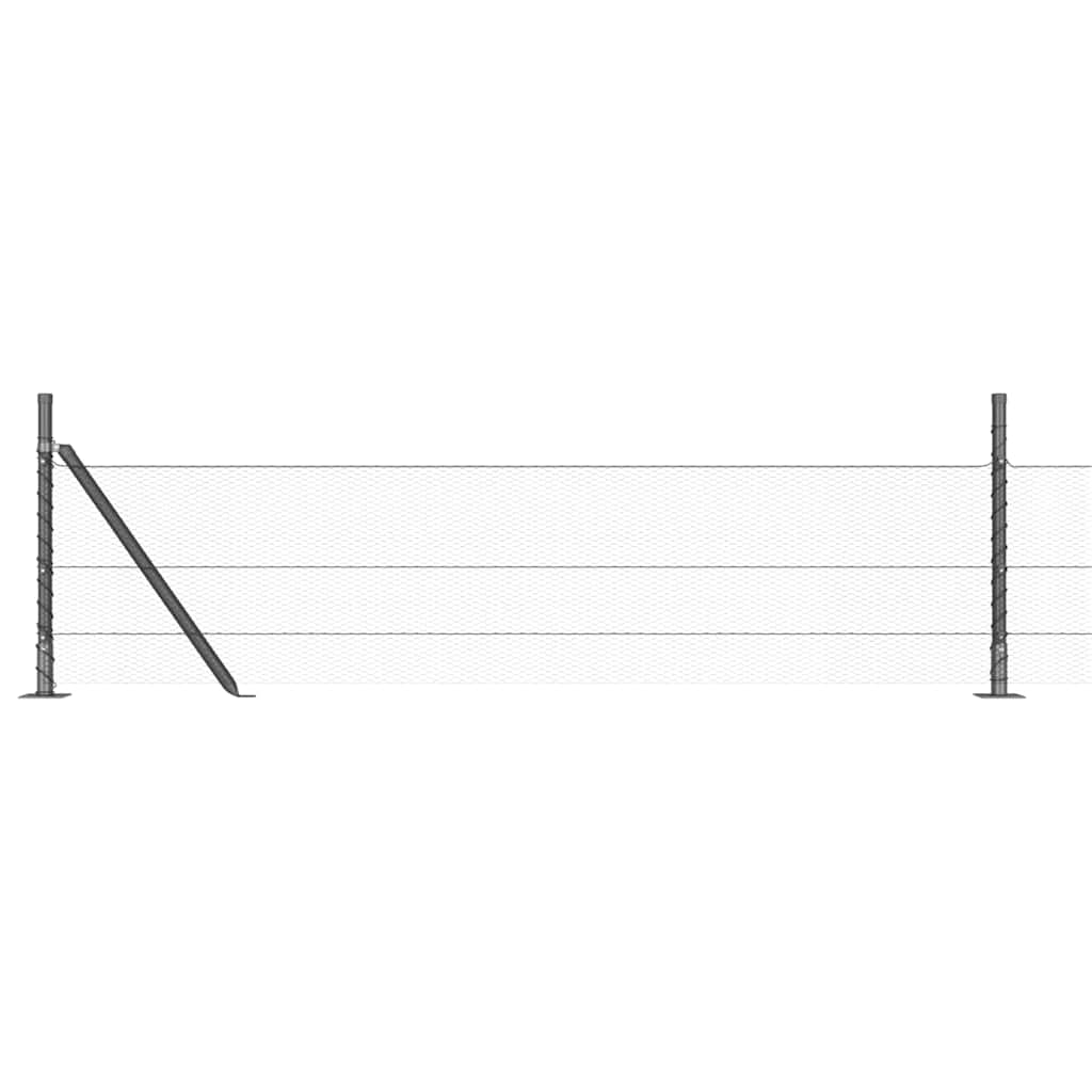 Vidaxl Hexagonal Fence With Concrete Base 100 X 0.5 M Pvc-coated Steel