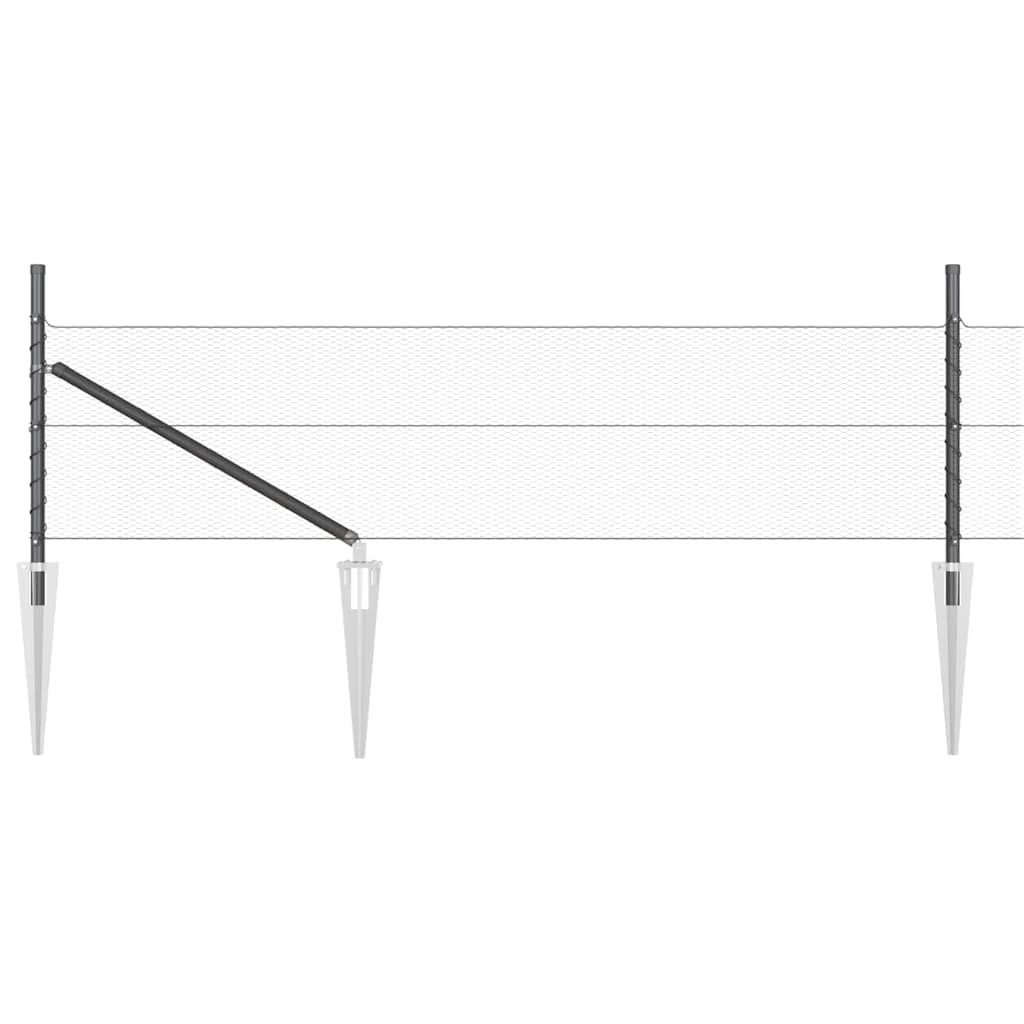 Sechseckzaun Mit Pfosten 100 X 0,5 M Pvc-beschichteter Stahl Vidaxl