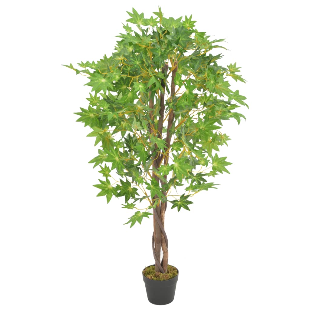 Künstliche Pflanze Ahornbaum Mit Topf Grün 120 Cm Vidaxl