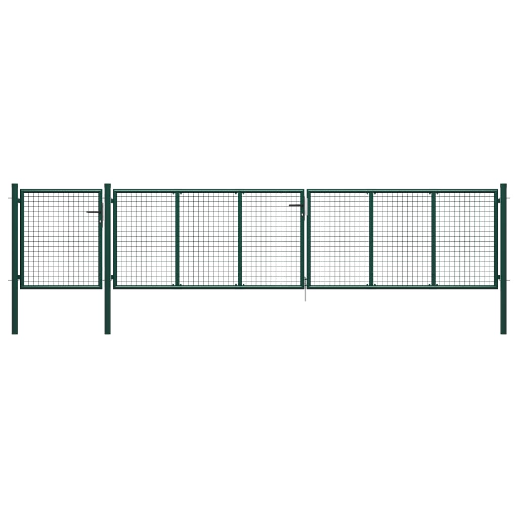 Gartentor Stahl 500×100 Cm Grün Vidaxl
