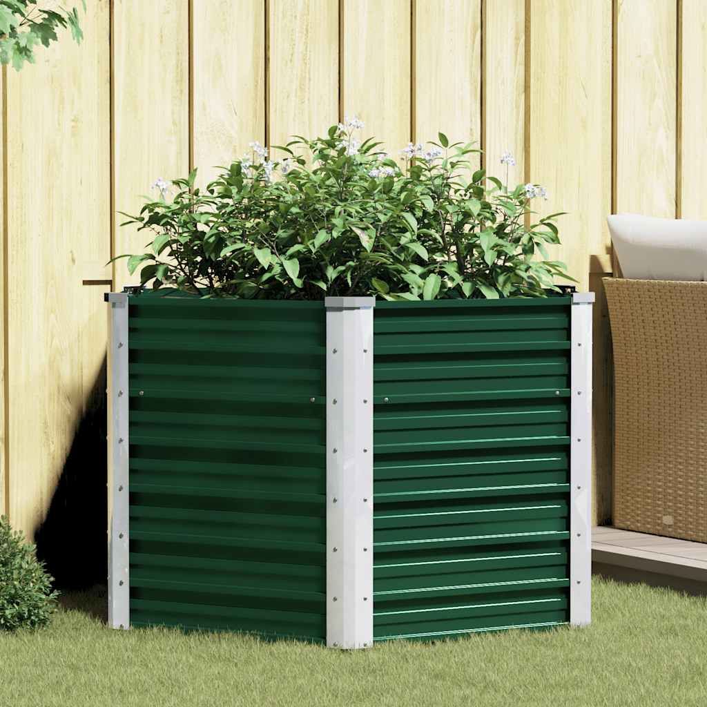 Garten-hochbeet Verzinkter Stahl 129x129x77 Cm Grün Vidaxl