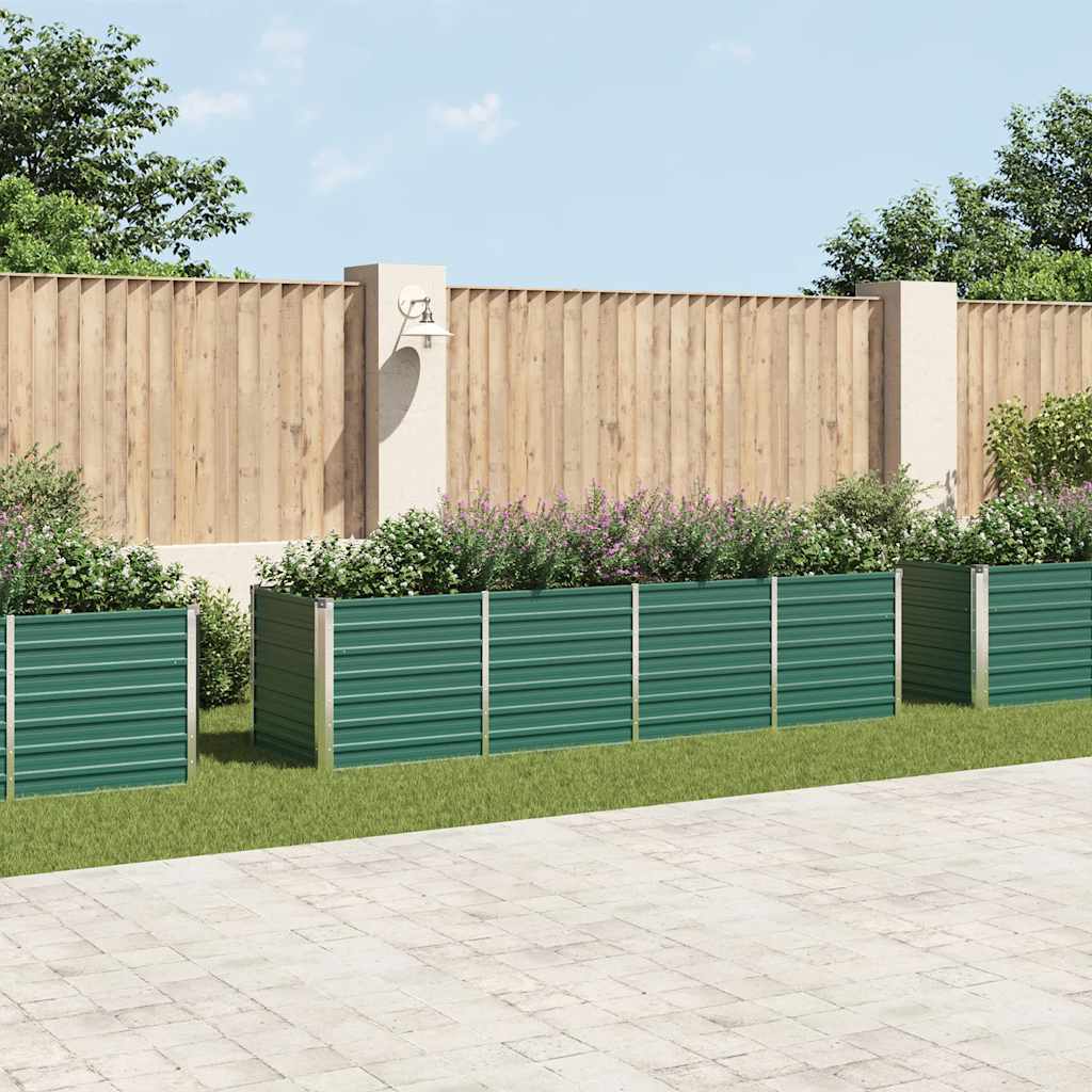 Garten-hochbeet Verzinkter Stahl 320x80x77 Cm Grün - Vidaxl