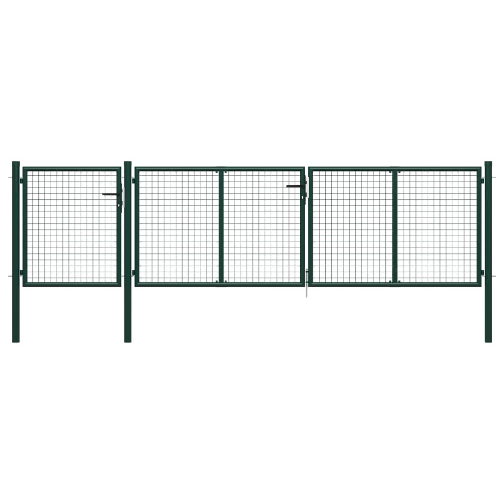 Vidaxl Garden Gate Steel 400x100 Cm Green