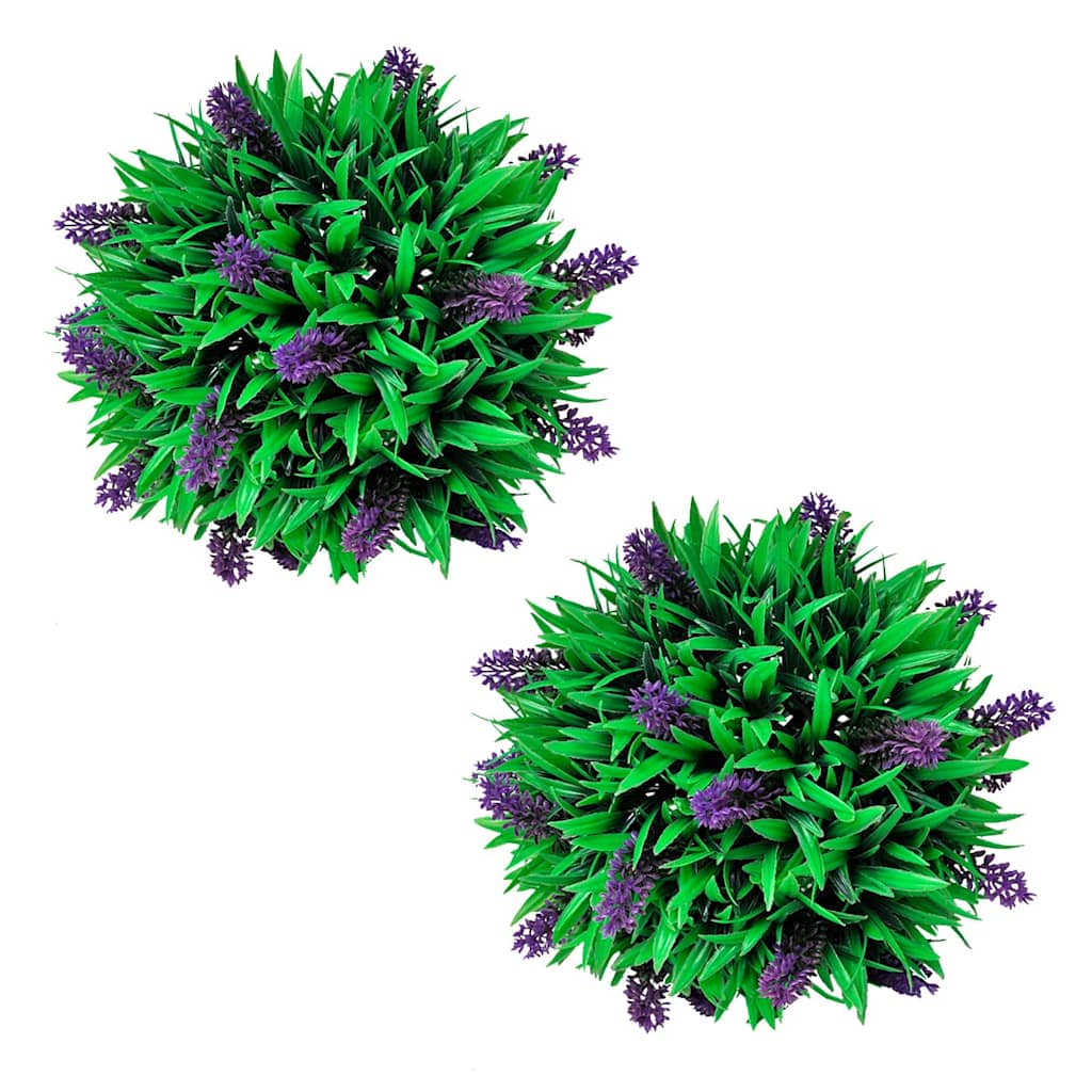 Set Of 2 Artificial Boxwood Ball With Lavender 28 Cm
