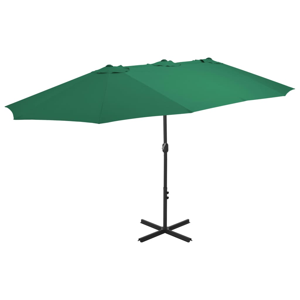 Sonnenschirm Mit Aluminium-mast 460x270 Cm Grün Vidaxl