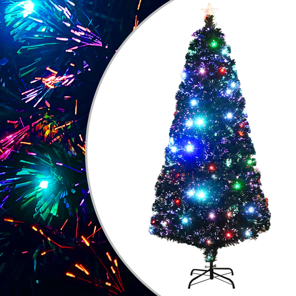 Vidaxl Pre-lit Christmas Tree With Stand&led 180 Cm Fibre Optic