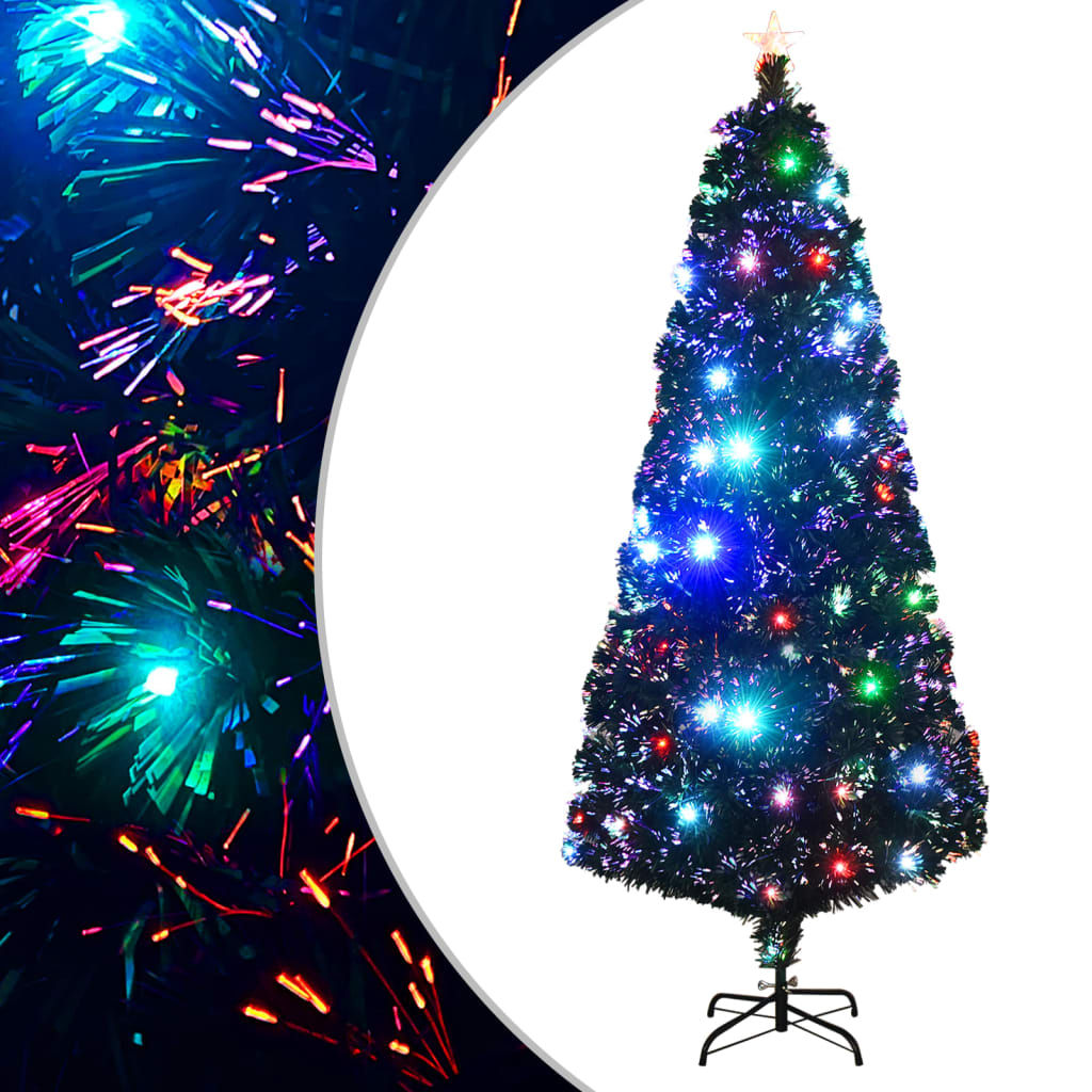 Vidaxl Pre-lit Christmas Tree With Stand&led 210 Cm Fibre Optic
