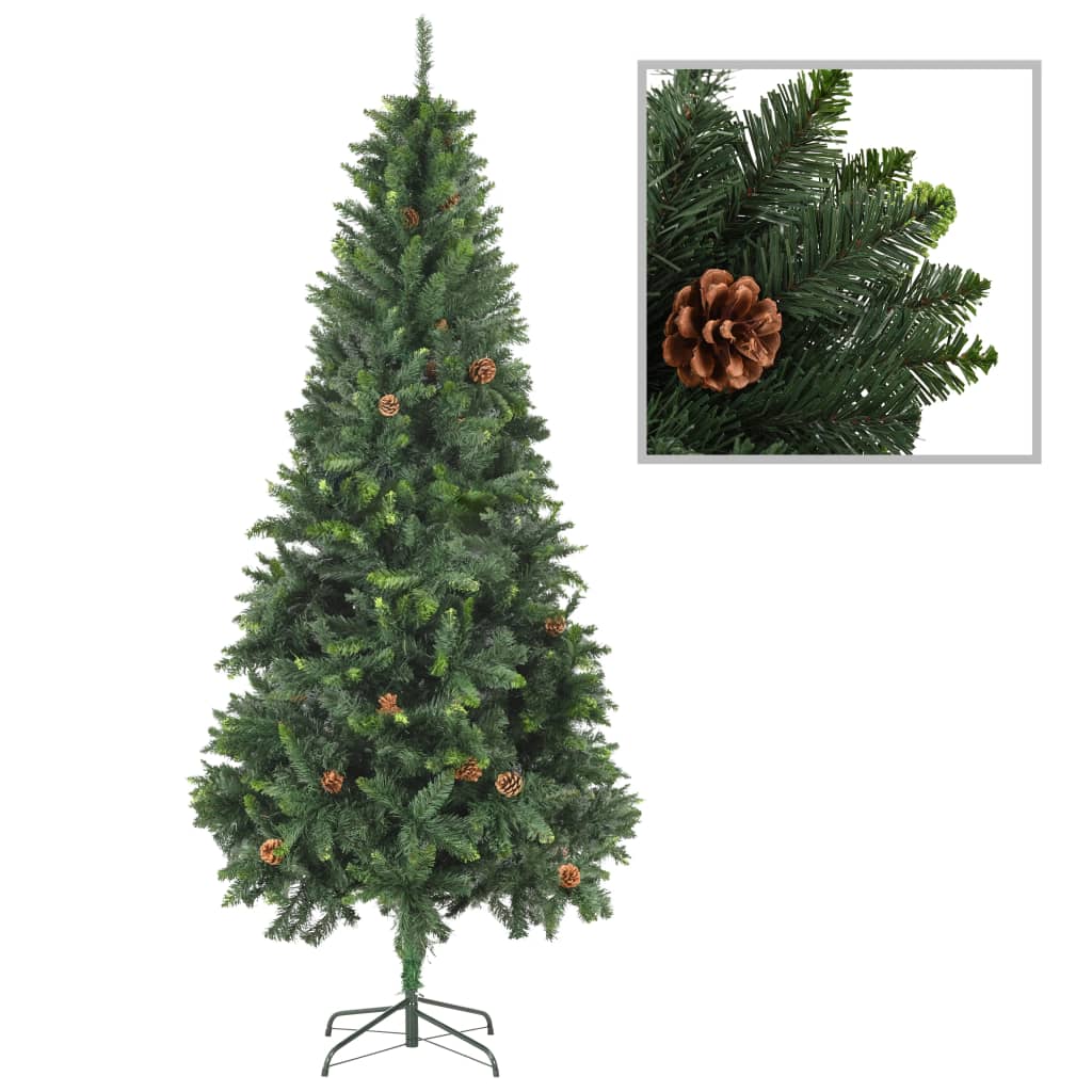 Künstlicher Weihnachtsbaum Mit Kiefernzapfen Grün 210 Cm Vidaxl