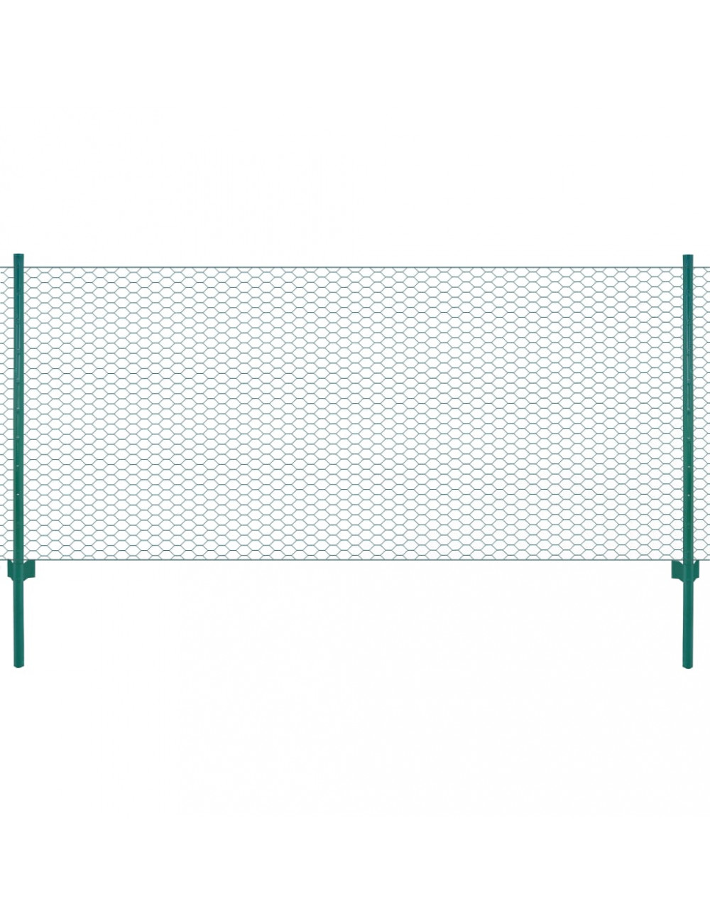 Vidaxl Wire Mesh Fence With Posts Steel 25x0,5 M Green