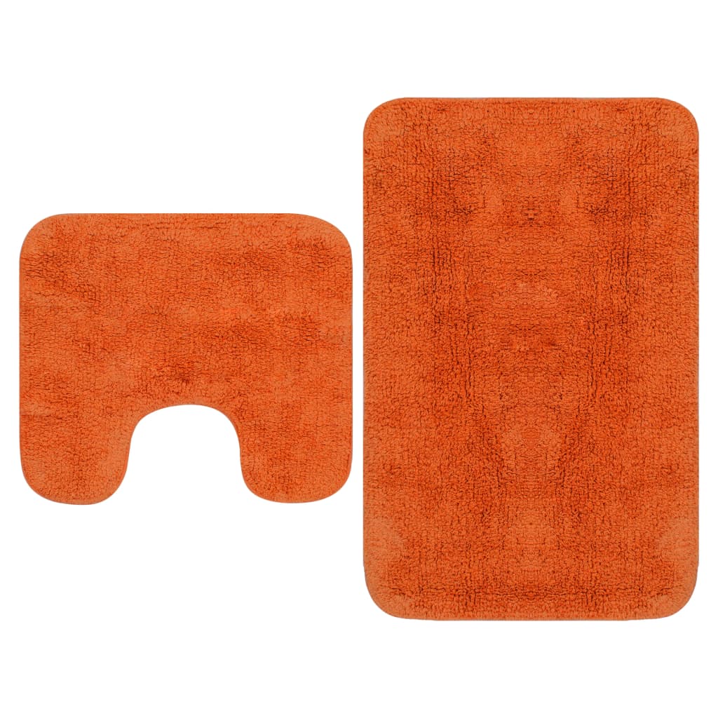 Vidaxl Bathroom Mat Set 2 Pieces Fabric Orange
