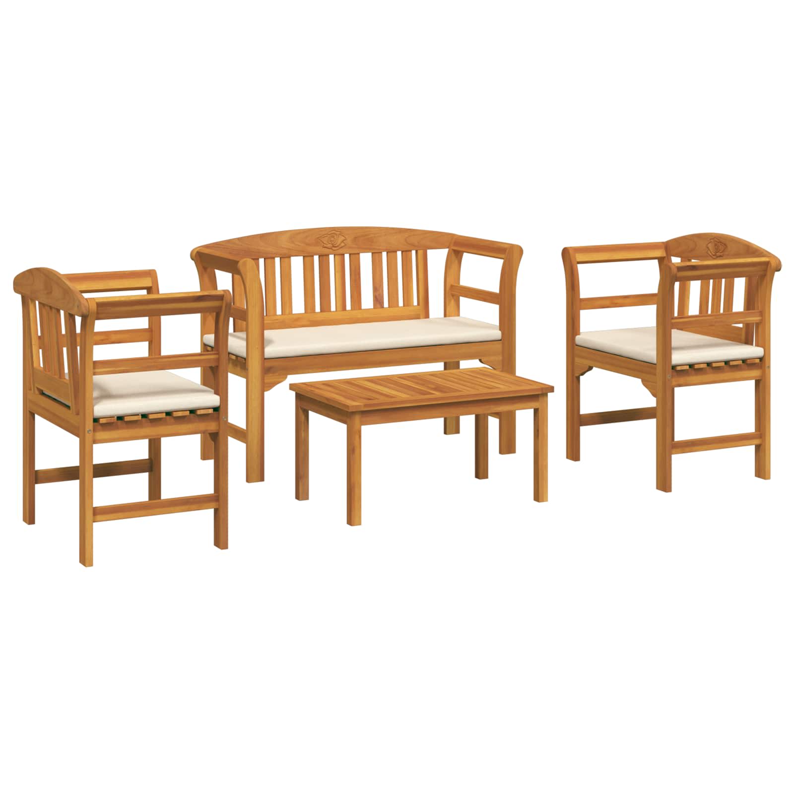 Gartenrosen-lounge-set 4 Stk. Massivholz Akazie Vidaxl
