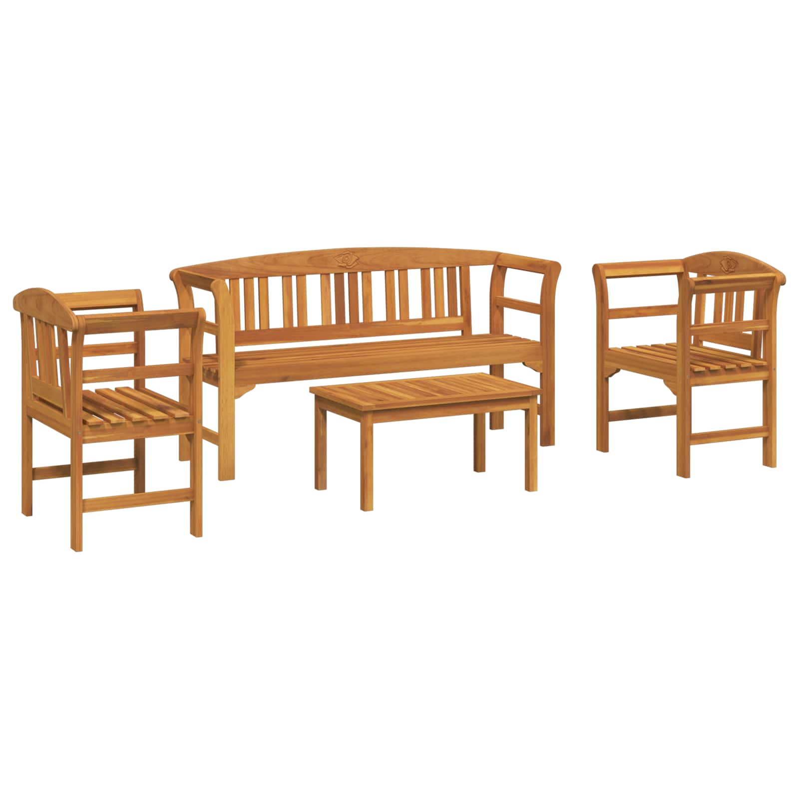 Vidaxl Garden Rose Lounge Set 4 Pcs Solid Acacia Wood