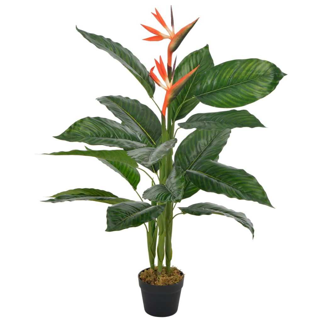 Künstliche Pflanze Strelitzia Mit Topf Rot 100 Cm Vidaxl