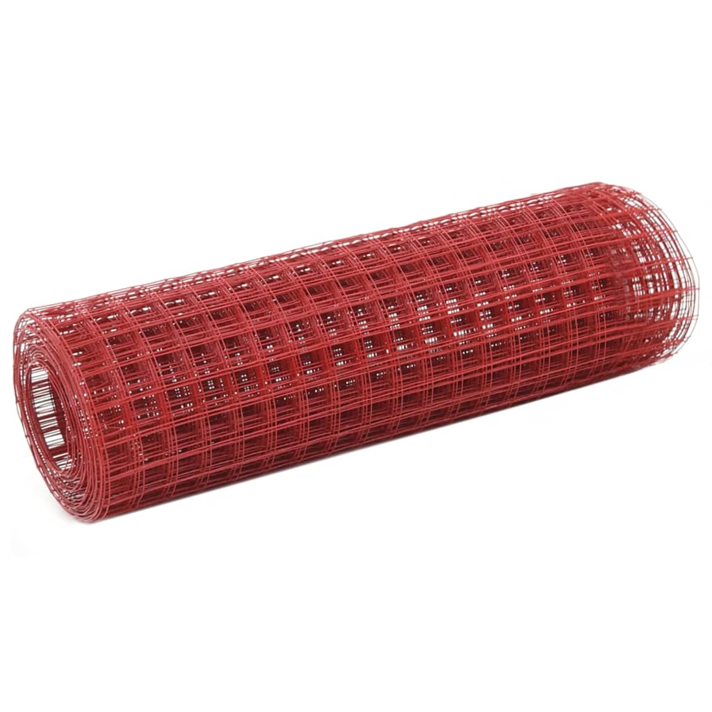 Drahtzaun Stahl Mit Pvc-beschichtung 25x0,5 M Rot Vidaxl