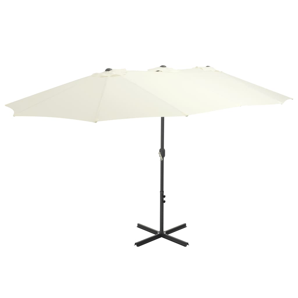 Sonnenschirm Mit Aluminium-mast 460x270 Cm Sandweiß - Vidaxl