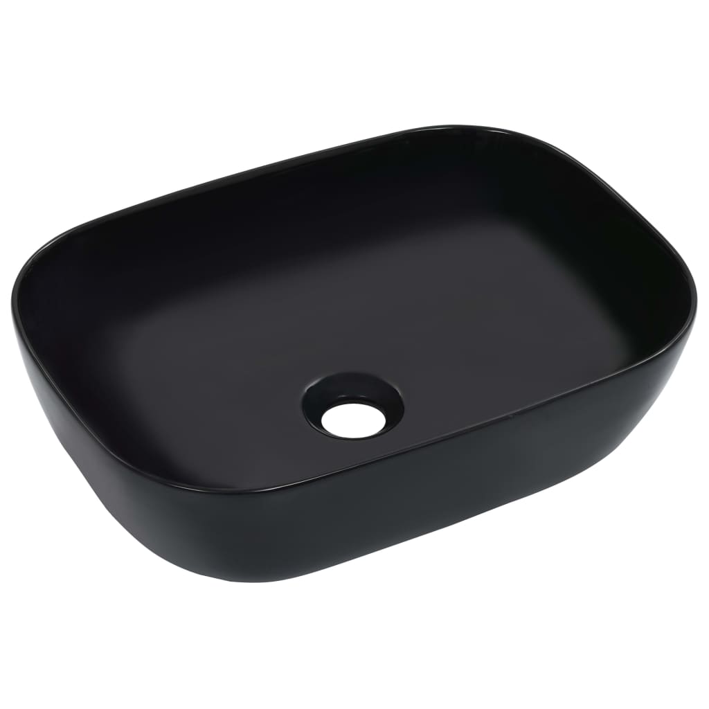 Vidaxl Wash Basin 45,5x32x13 Cm Ceramic Black