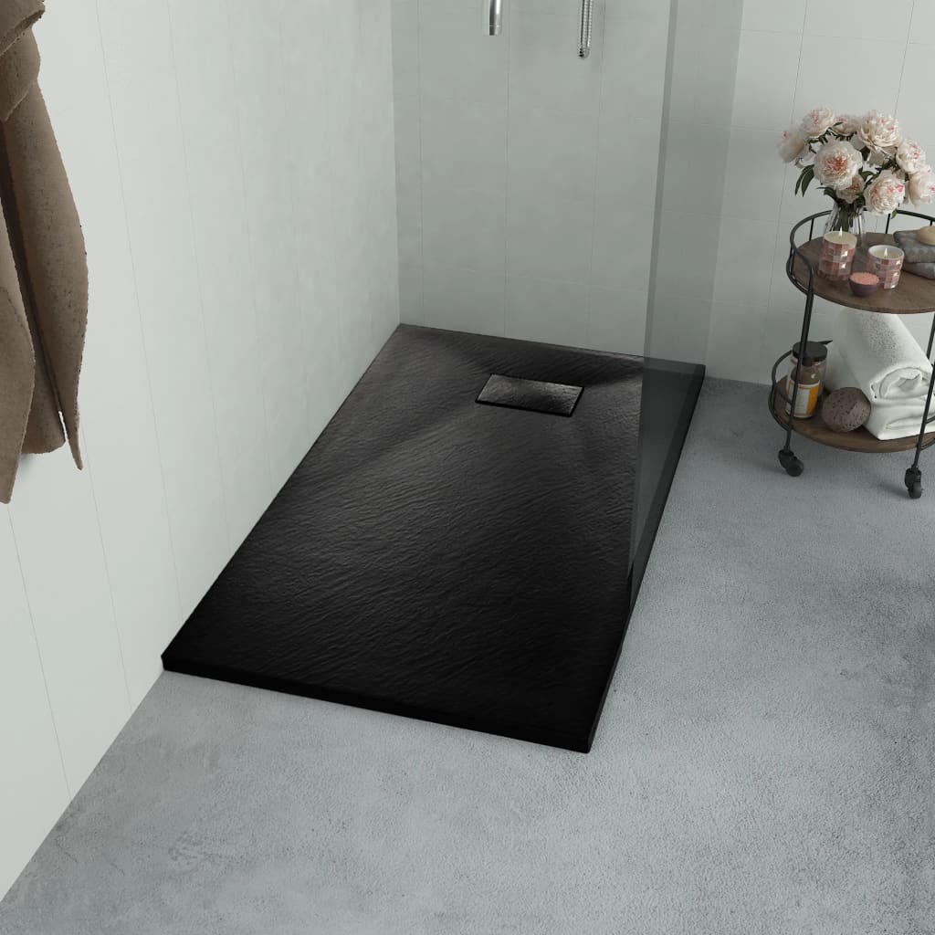 Duschwanne Smc Schwarz 90×70 Cm Vidaxl