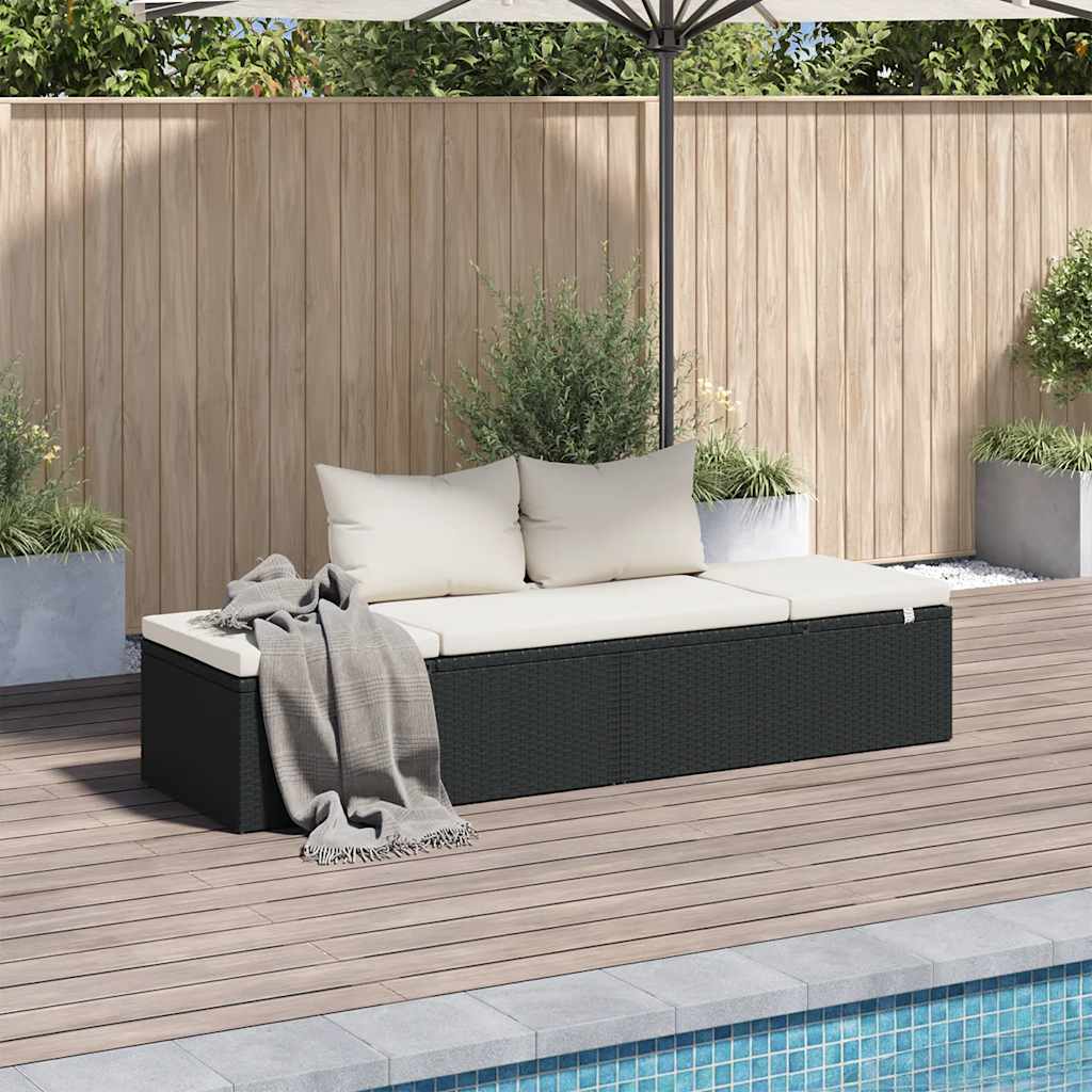 Gartenbett Schwarz 195×60 Cm Poly Rattan - Vidaxl