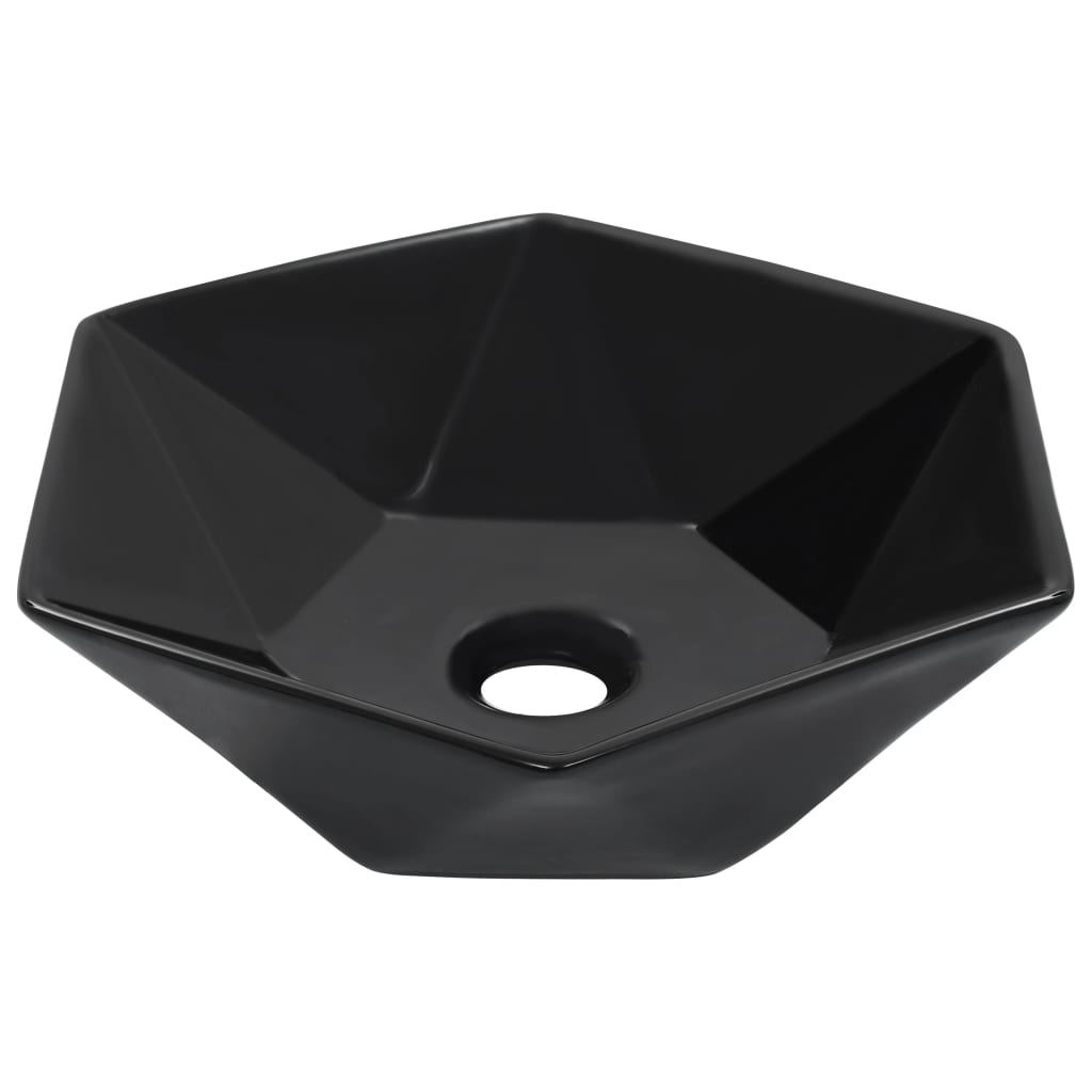 Waschbecken 41 X 36,5 X 12 Cm Keramik Schwarz Vidaxl