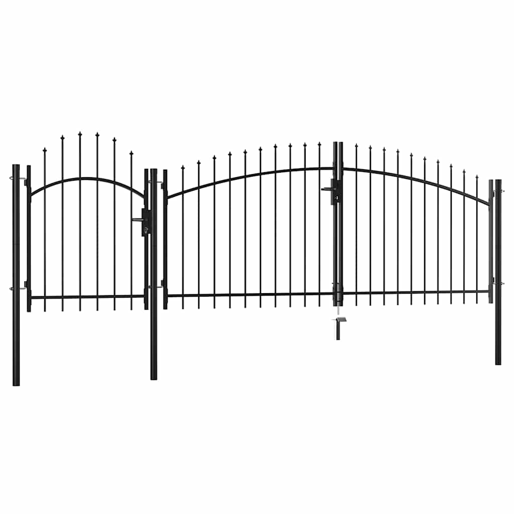 Vidaxl Garden Gate "woerden" Steel 1,75x4 M Black