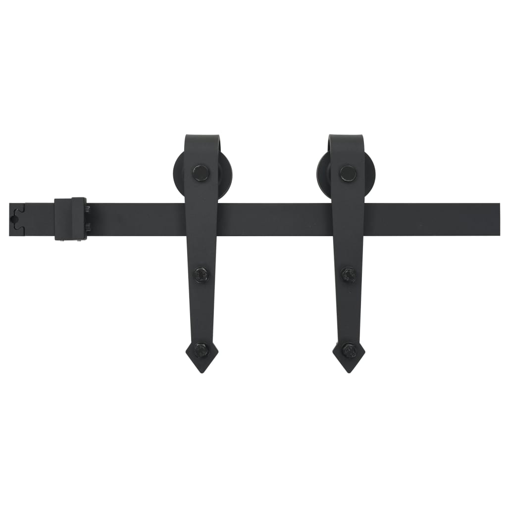 Schiebetürbeschlag-set Skien 200 Cm Stahl Schwarz Vidaxl