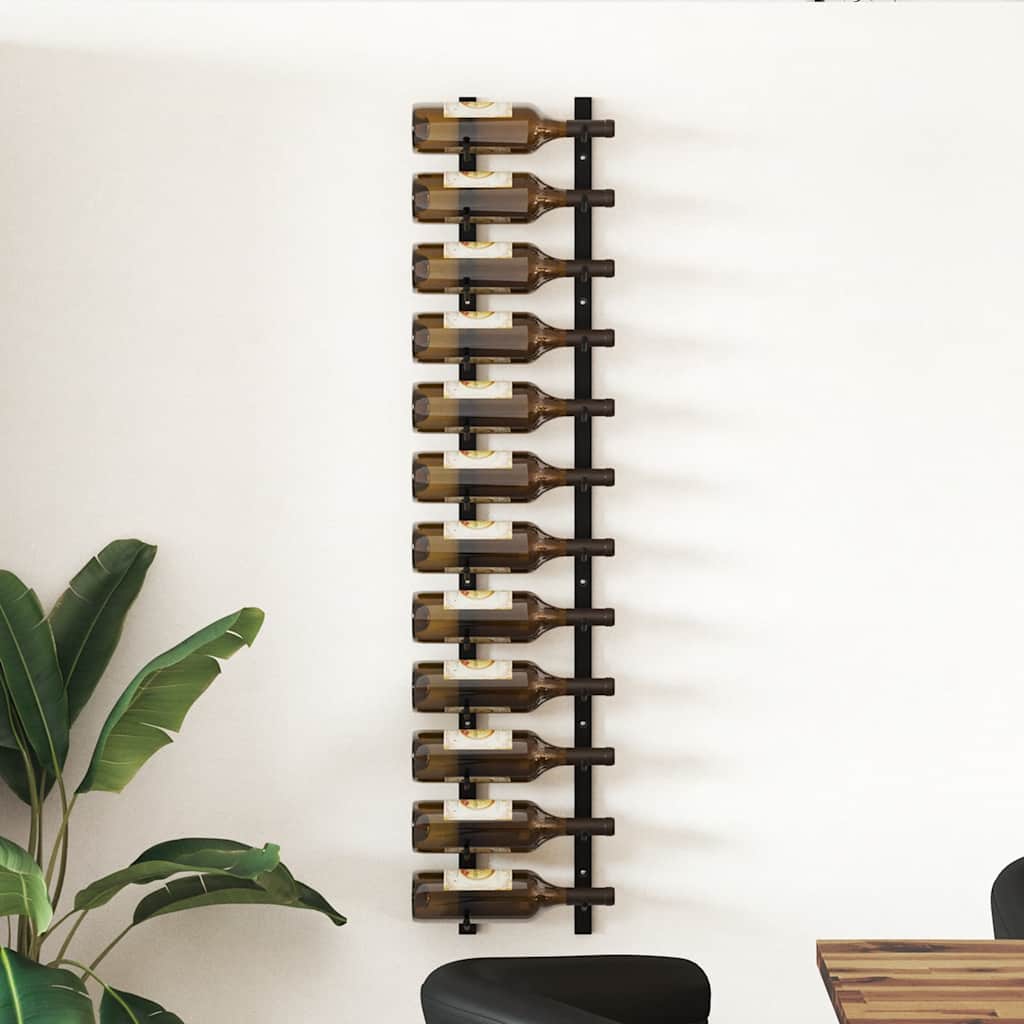 Wand-weinregal Für 12 Flaschen Schwarz Eisen Vidaxl