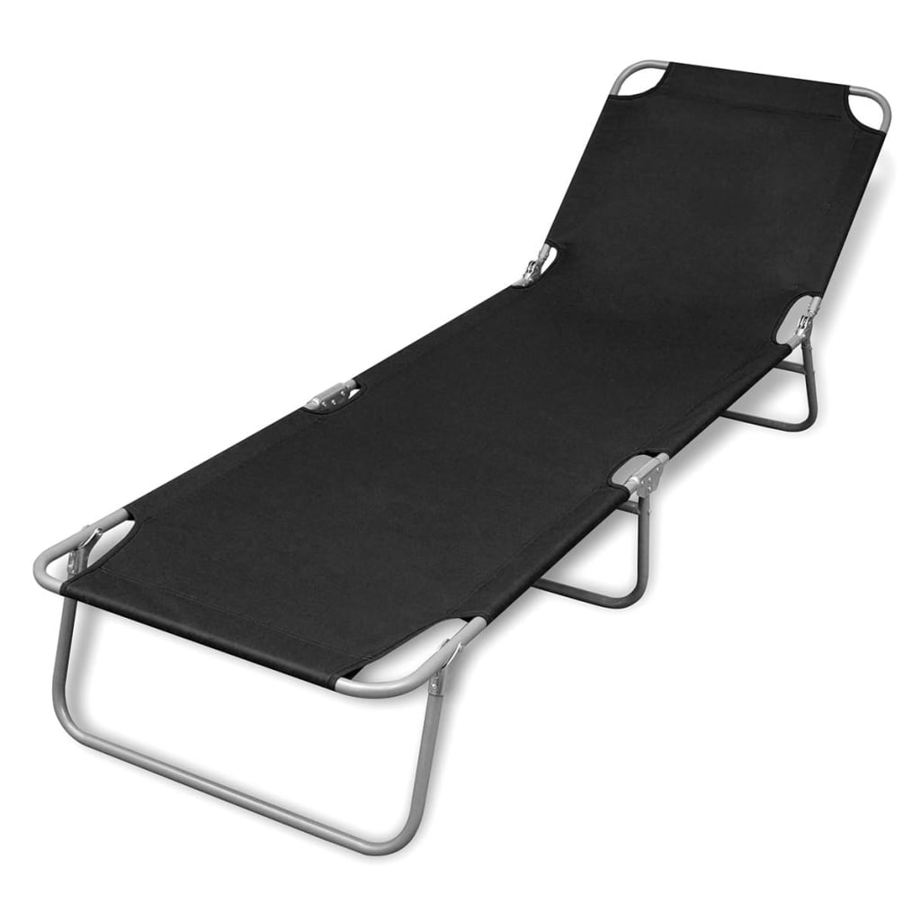 Vidaxl - Sonnenliege Klappbar Mit Rückenlehne Verstellbar Schwarz 78878