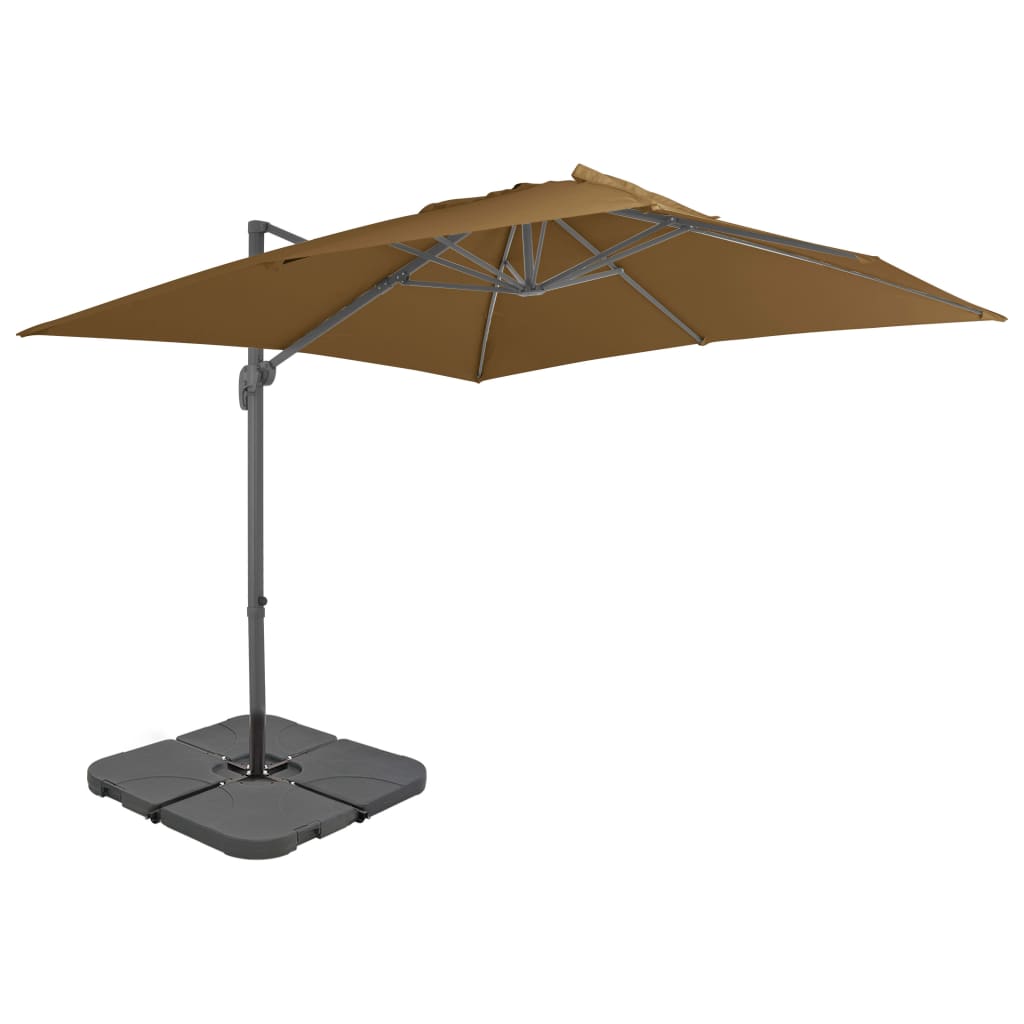 Sonnenschirm Mit Tragbarem Sonnenschirmständer Taupe - Vidaxl