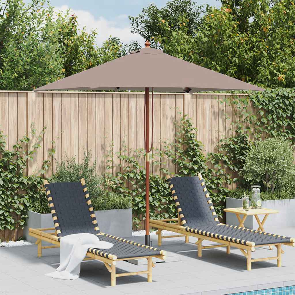 Sonnenschirm Mit Holz-mast 150x200 Cm Taupe Vidaxl