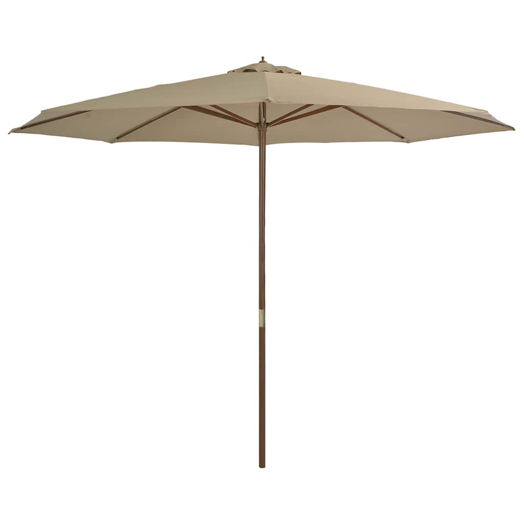 Sonnenschirm Mit Holzmast 350 Cm Taupe Vidaxl