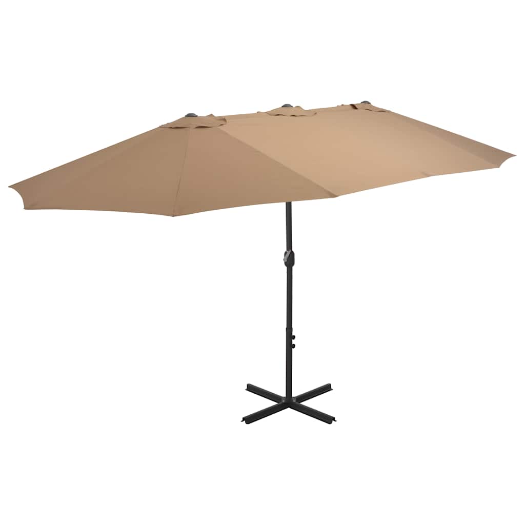 Sonnenschirm Mit Aluminium-mast 460x270 Cm Taupe - Vidaxl