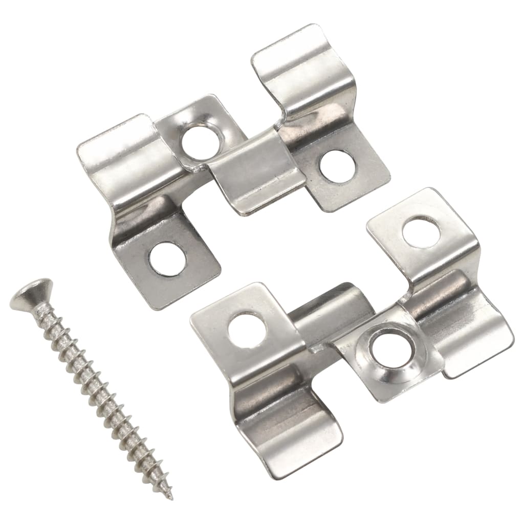 100 Stk. Deckclips Mit 200 Schrauben Edelstahl Vidaxl