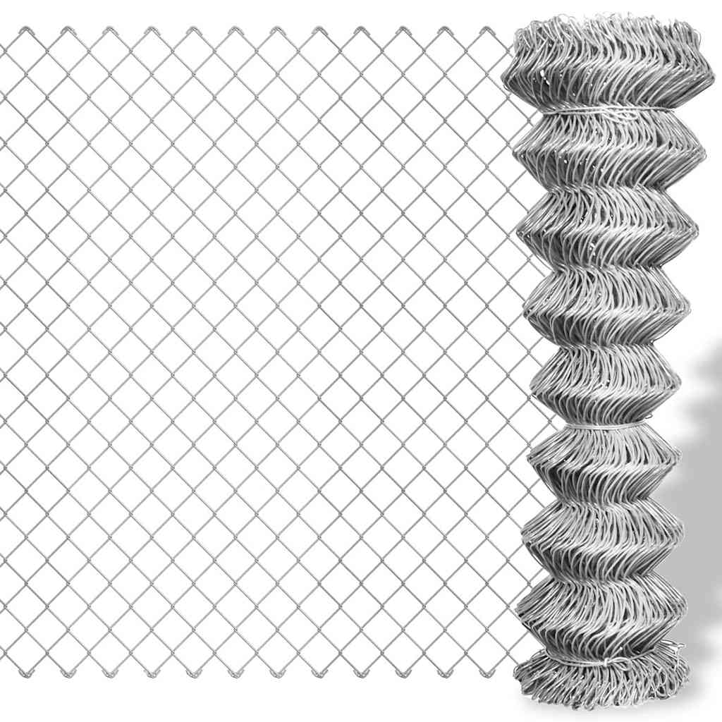 Vidaxl Zaun Mit Diamantgeflecht Verzinkter Stahl 15x1,5 M Silber