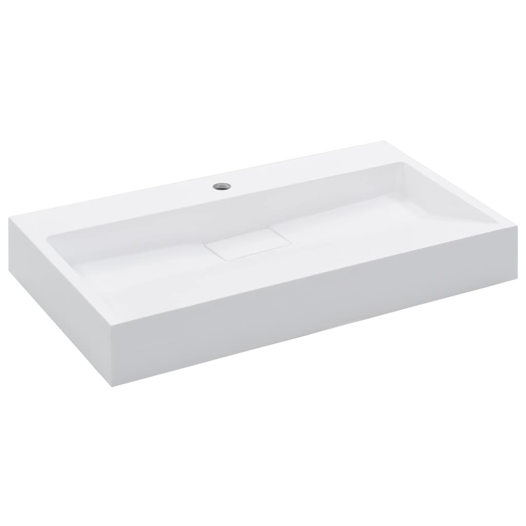 Waschbecken 80 X 46 X 11 Cm Mineralguss/marmorguss Weiß - Vidaxl