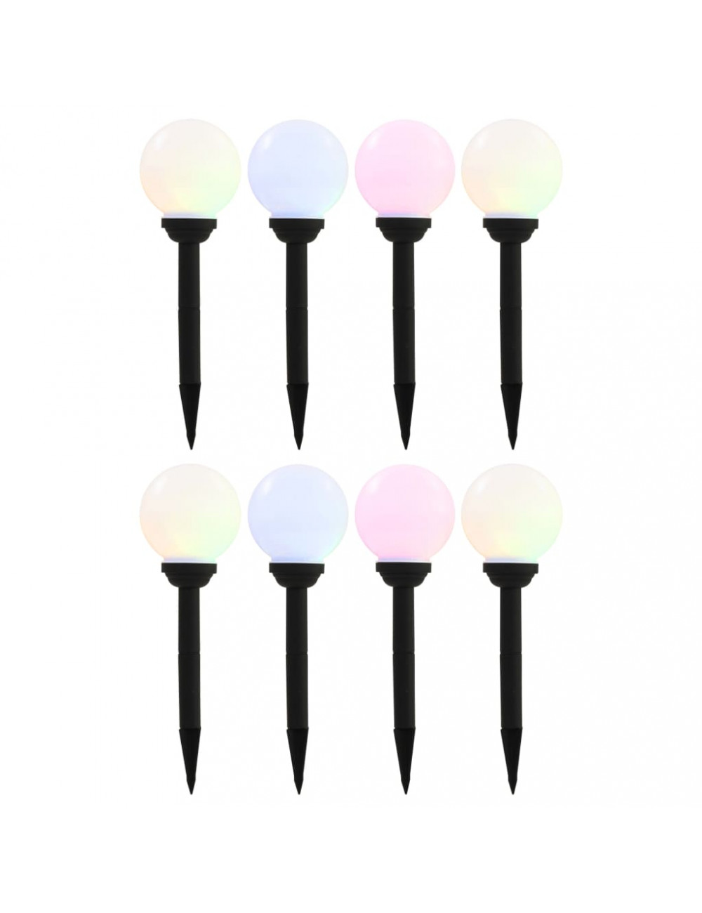 Außen-solarlampen 8 Stk. Led Kugel 15 Cm Rgb Vidaxl