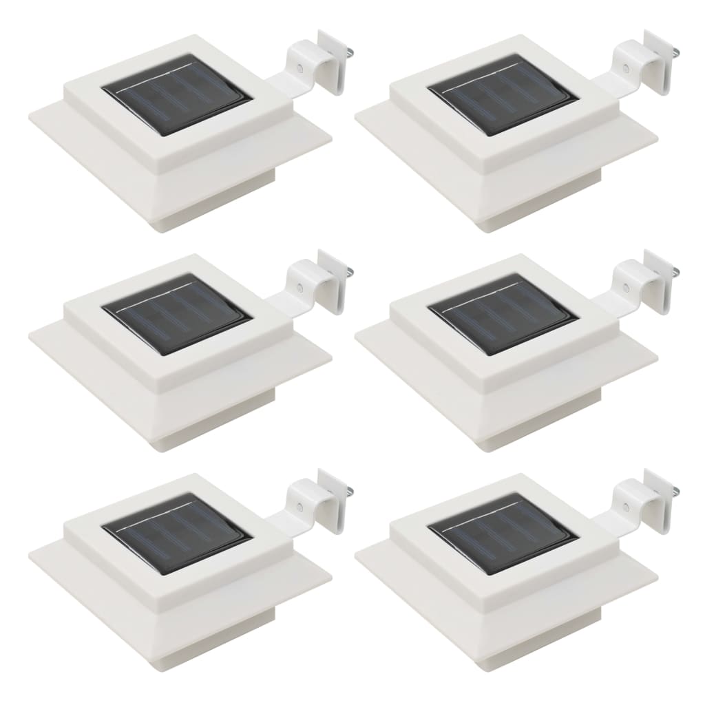 Outdoor Solarleuchten 6 Stück Led Quadratisch 12 Cm Weiß Vidaxl