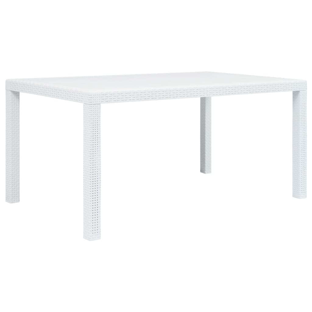 Gartentisch Weiß 150x90x72 Cm Kunststoff Rattan-optik - Vidaxl