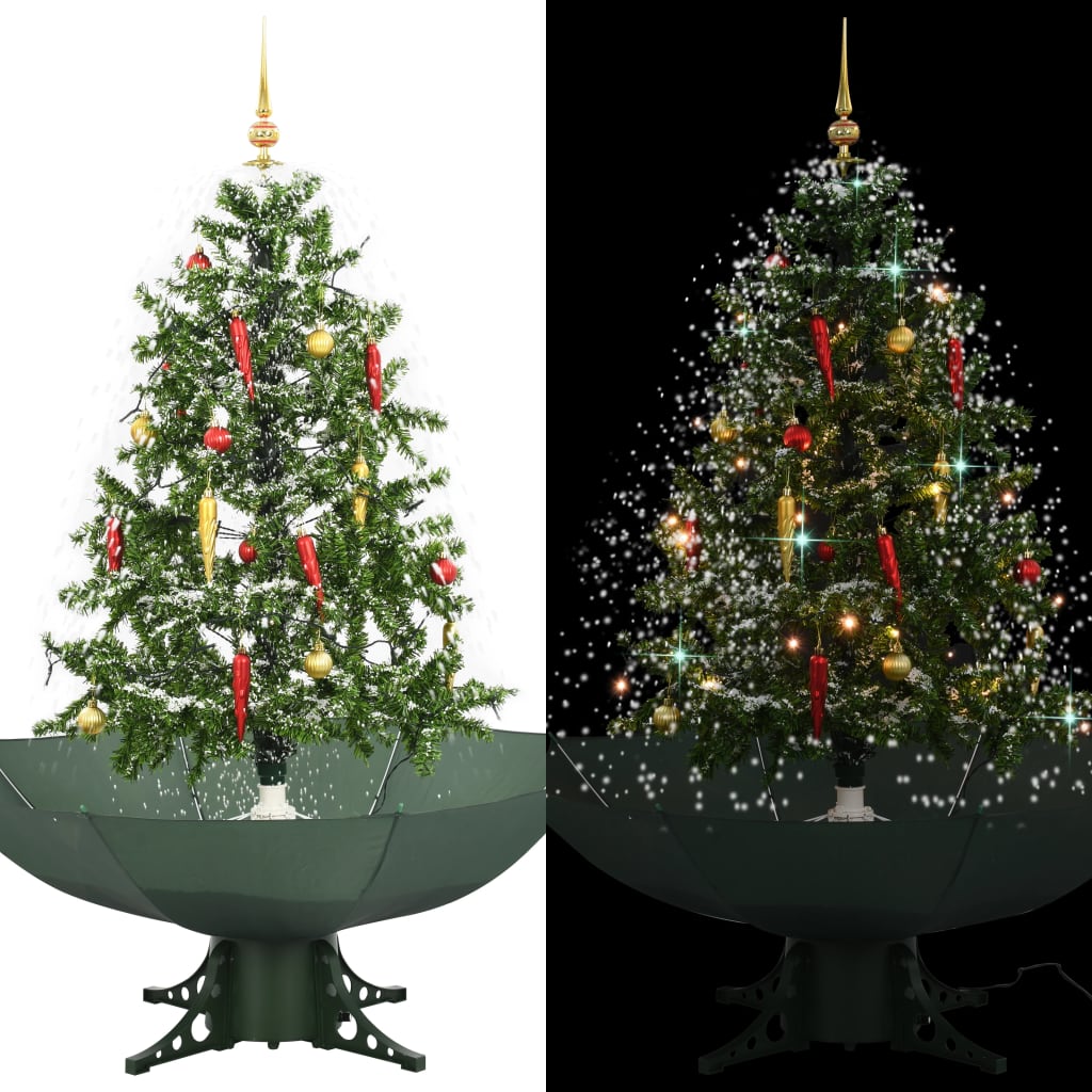 Schneiender Weihnachtsbaum Mit Schirmfuß Grün 140 Cm Vidaxl