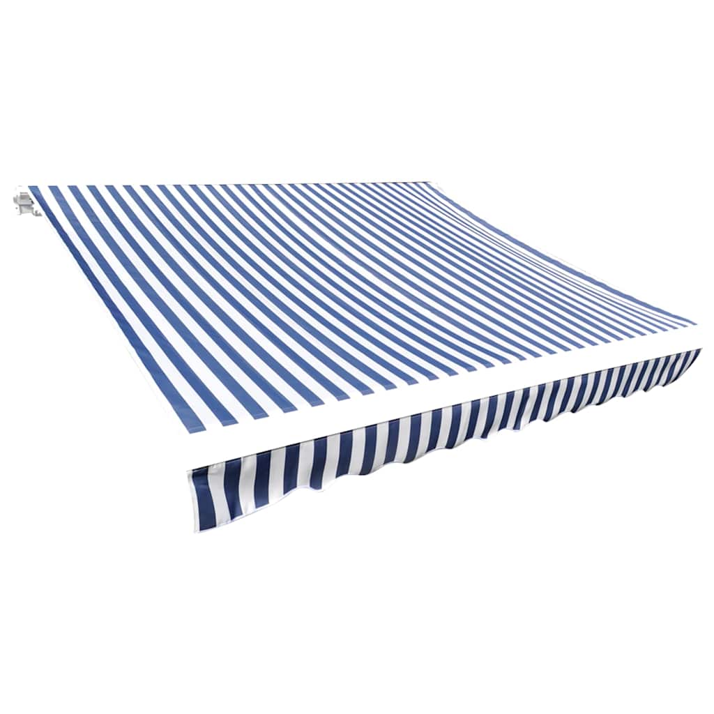 Markisenbespannung Canvas Blau & Weiß 450x300 Cm Vidaxl