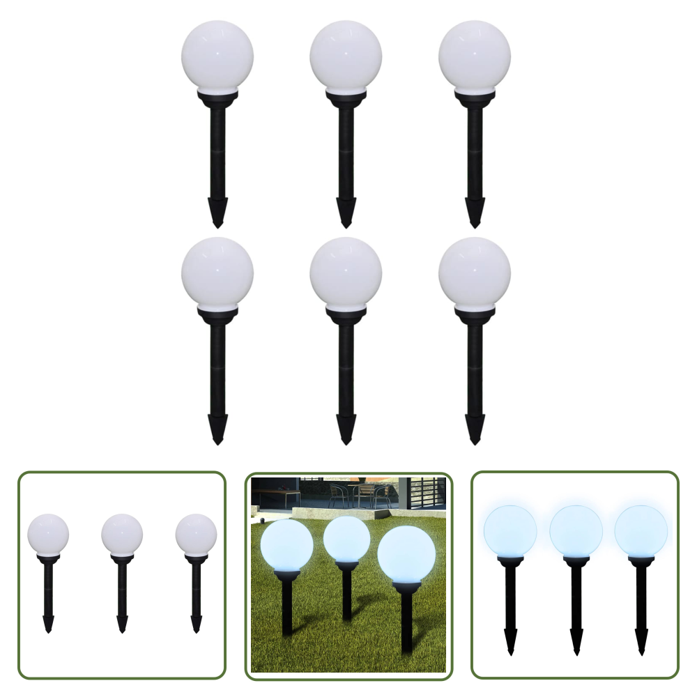 Vidaxl Outdoor Pathway Lamps 6 Pcs Led 20 Cm With Ground Spike