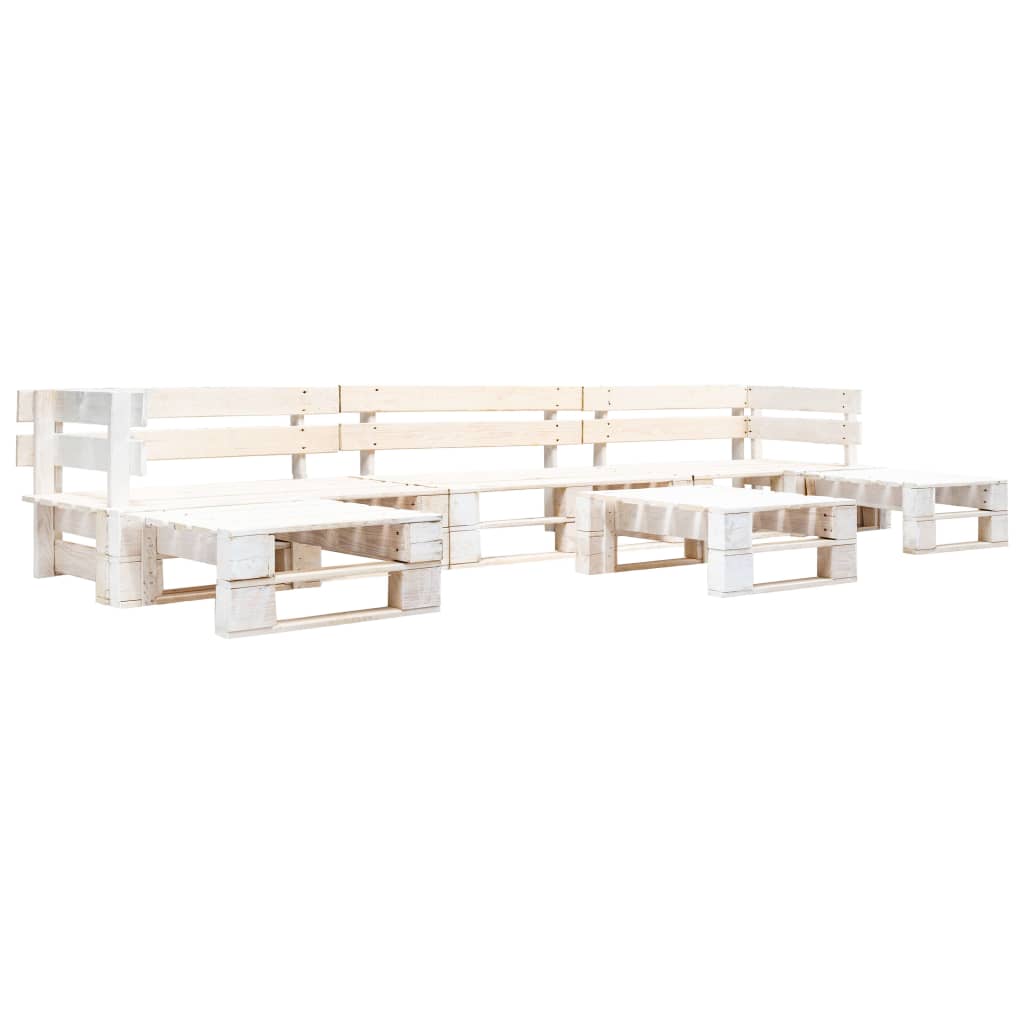 6-tlg. Paletten-lounge-set Holz Weiß Vidaxl