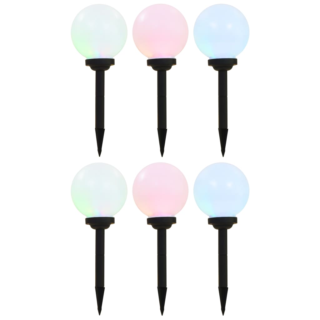 Außen-solarlampen 6 Stk. Led Kugel 20 Cm Rgb Vidaxl