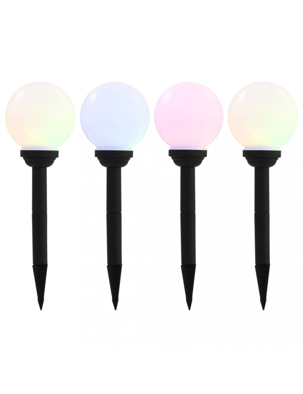 Solar-außenleuchten 4 Stk. Led Kugelförmig 15 Cm Rgb Vidaxl