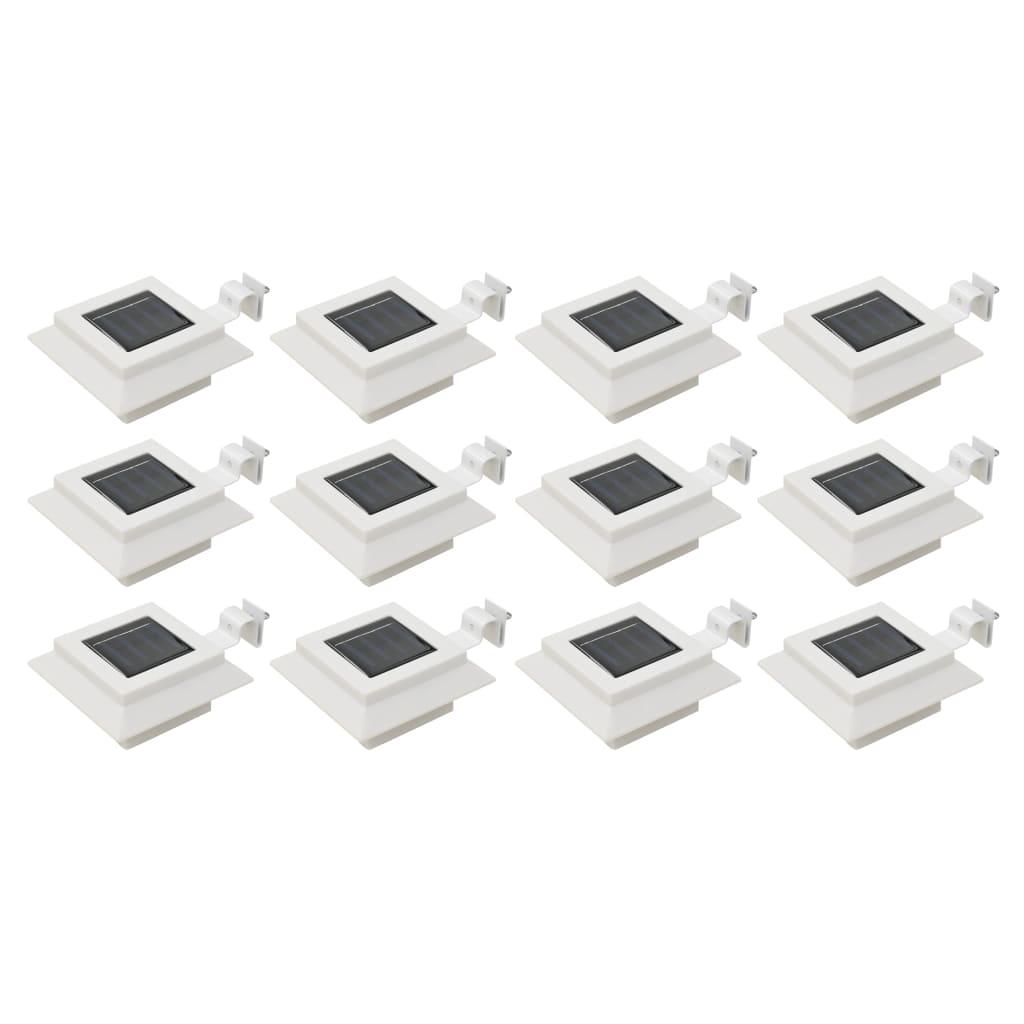 Solar-außenleuchten 12 Stk. Led Rechteckig 12 Cm Weiß Vidaxl